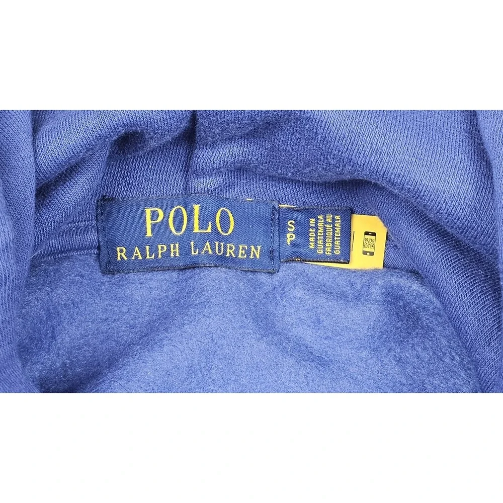 Polo Ralph Lauren Hoodie Mens Small Royal Blue Polo Bear Pullover Graphic Pocket